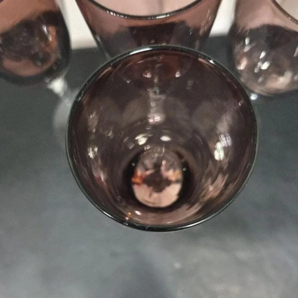 Pier 1 Amethyst Purple Champagne Flutes, Set of 4, Vintage Twisted Stem Stemware